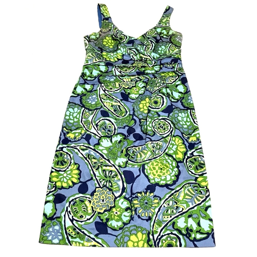 Anne Klein Sleeveless Fitted Empire Dress  Paisley Floral Size 8‎ Wedding Guest